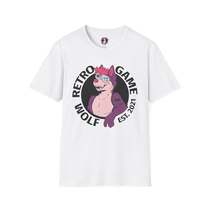 Retro Game Wolf Circle Logo T-Shirt