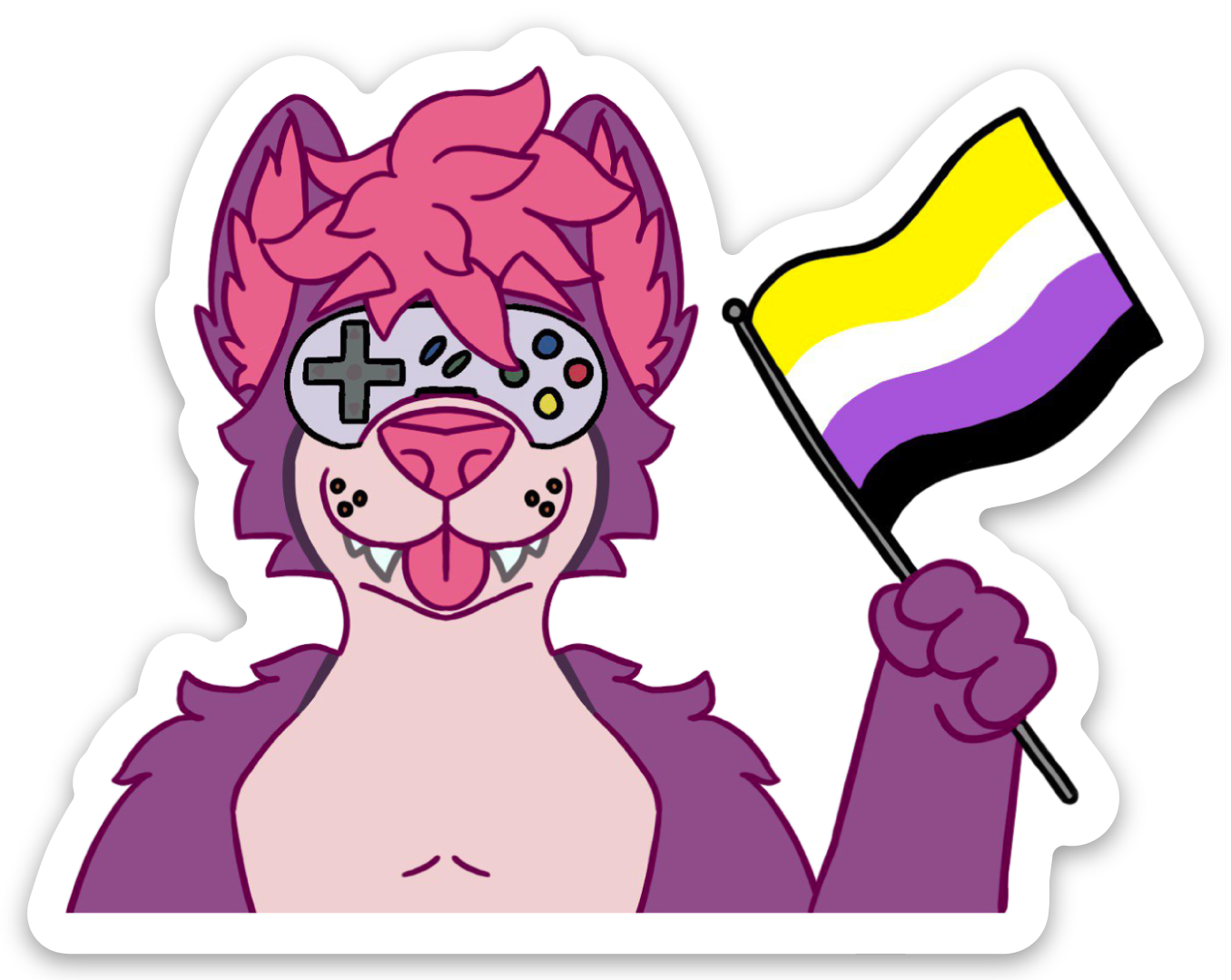 RGW Retro Flag Sticker [Non-Binary] - Stickers