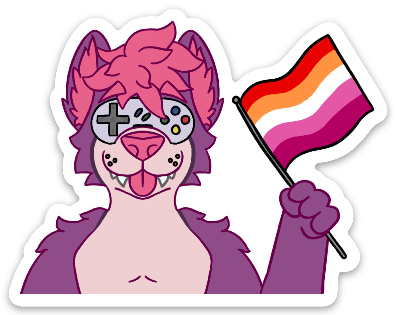 RGW Retro Flag Sticker [Lesbian] - Stickers
