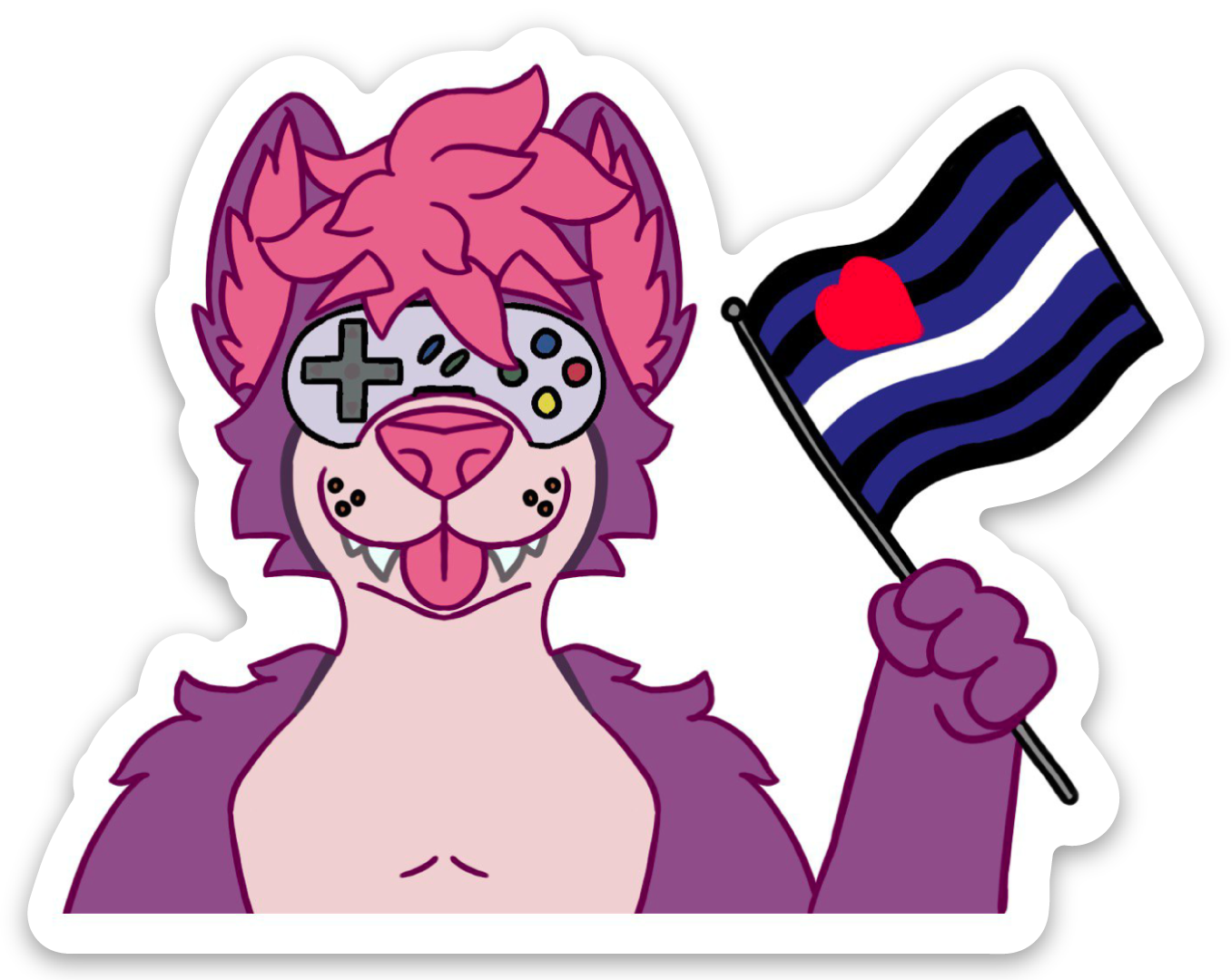 RGW Retro Flag Sticker [Leather Pride] - Stickers