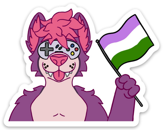 RGW Retro Flag Sticker [Gender Queer] - Stickers