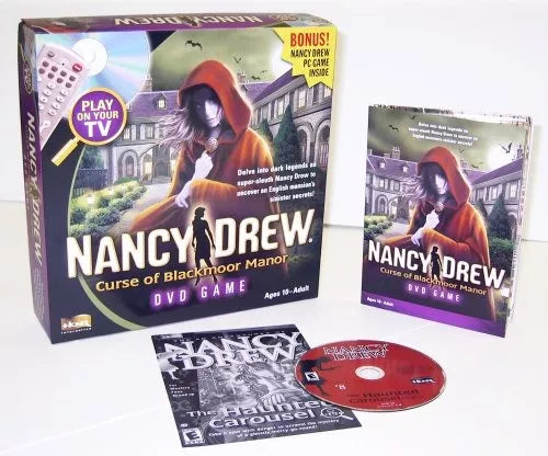 Nancy Drew Curse of Blackmoor Manor DVD Game (Board Game Box with Bonus Haunted Carousel PC Game!) - dvd